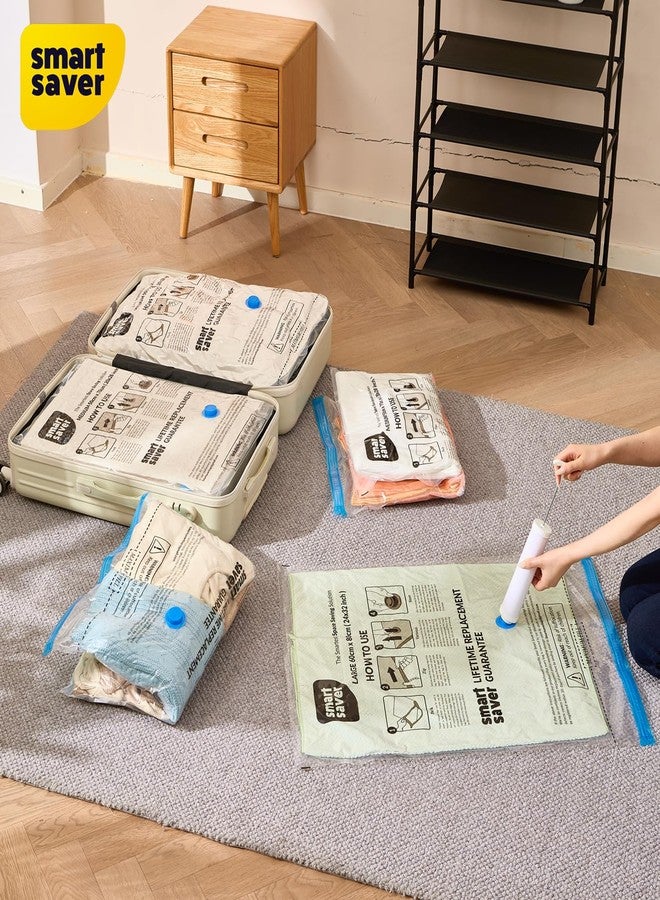 Smart Saver 6 Jumbo Smart Saver Vacuum Bags for Travel, Space Saver Bags Compression Storage Bags for Clothes Vacuum Sealer Bags for Storage Vaccine Sealed Packing Ziplock Bag with Travelling Hand Pump (70x100cm) - Image 5
